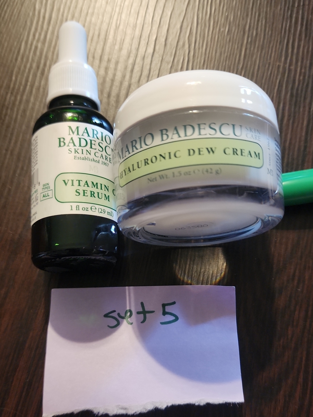 Mario Badescu Vitamin C Serum & Hyaluronic Dew Cream - White, Green
